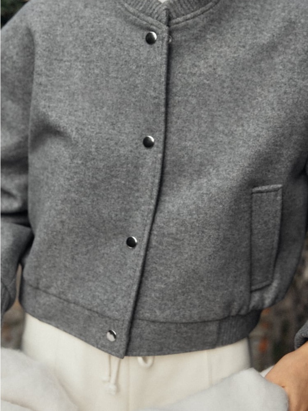 Zara Knit Bomber Jacket - Grey